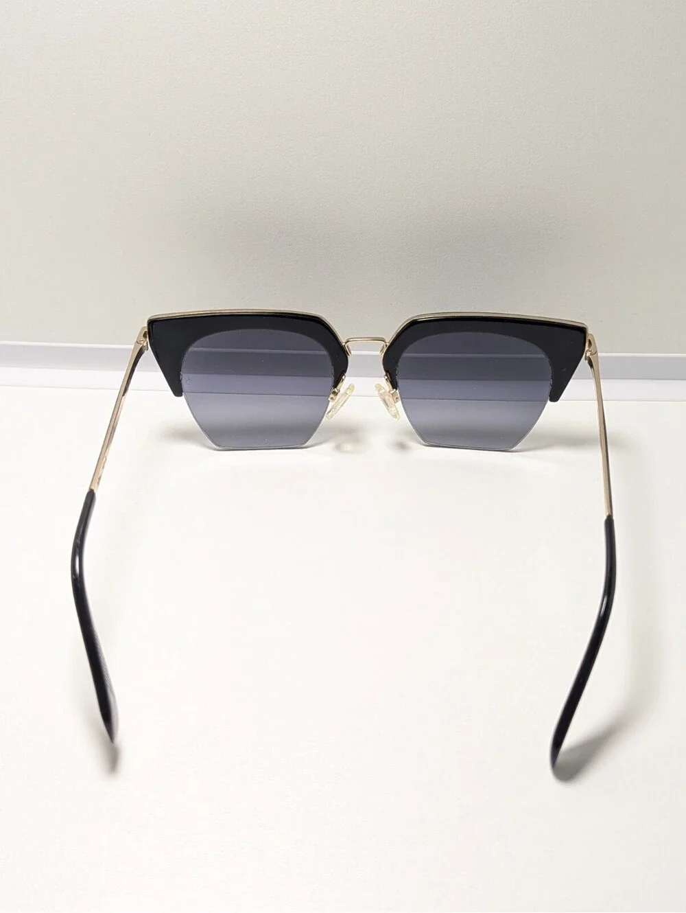Rag & Bone RNB1007/S Gray UV Black Gold Browline Women's Sunglasses  51-21-145